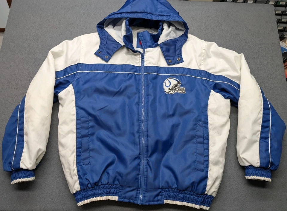 Chaqueta acolchada NFL Indianapolis Colts para hombre grande capucha extraíble bordada Foto 1 de 4
