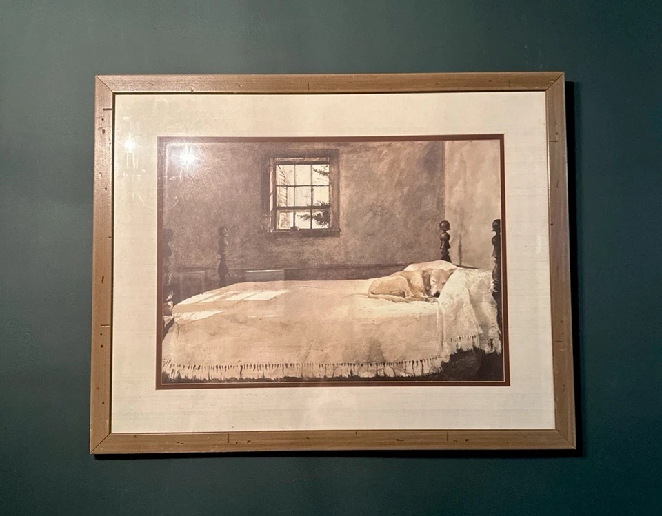 Andrew Wyeth "Dormitorio Principal" ENMARCADO PERSONALIZADO Arte Americana Granja Rural EE. UU. Foto 1 de 1