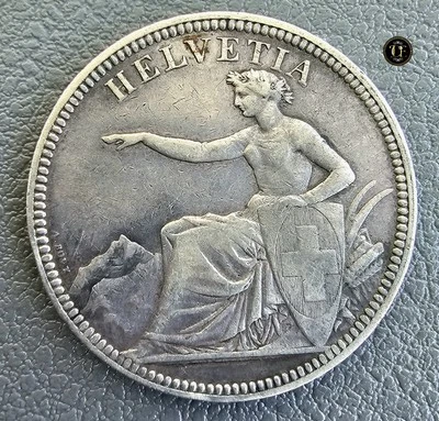 1874 Suiza 5 Francs Silver Coin, Helvetia, Brussels, KM# 11. ¡¡NICE CONDITIONS!! - Image 1 of 4