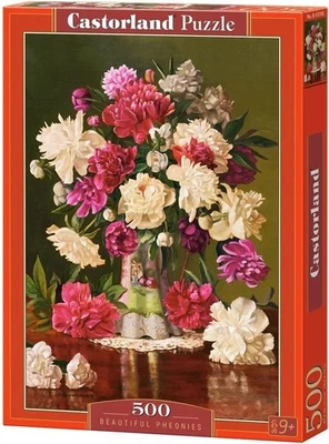 NEW Castorland Jigsaw Puzzle 500 Pieces 9+ Beautiful Peonies - Image 1 of 2