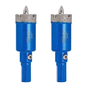2Pcs 20-38mm Diamond Hole Saw Glass Marble Tile Drill Bits with Center Pilot Bit - Picture 1 of 69