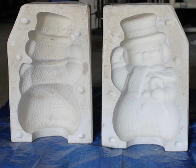 Muñeco de nieve vintage de gran espectro con bastón de caramelo molde de fundición antideslizante Foto 1 de 4