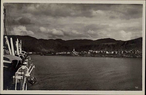 Hammerfest Norwegen Norge ~1920/30 Panorama Schiff Berge Fjord als Schiffsblick - Picture 1 of 1