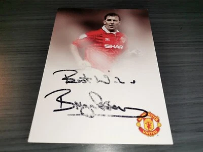 布莱恩·罗布森手签曼联亲笔签名卡  — 第 1/2 张图片