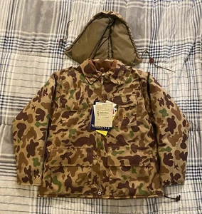 Vintage Bob Allen Ducks Unlimited Camo isolierte Jacke abnehmbare Kapuze Medium neu mit Etikett - Bild 1 von 17