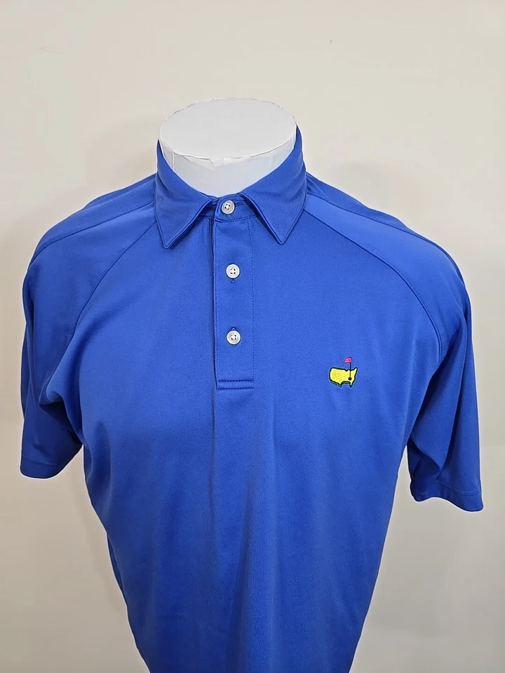 Polo de golf Masters Performance para hombre M azul amarillo manga corta  Foto 1 de 4