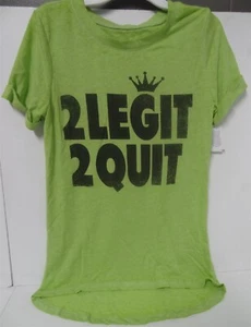 Lyric Culture Women's Short Sleeve 2 Legit 2 Quit Graphic T-Shirt Small Juniors  - Picture 1 of 2