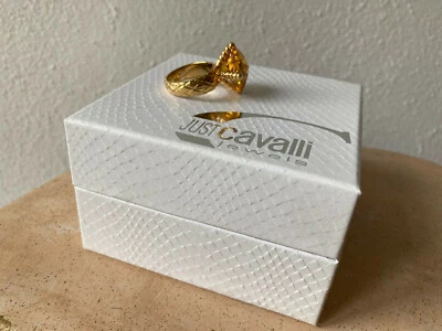 JUST CAVALLI Boule Damen Ring 55 gelb Solitär Designer Schmuck anello donna box - Bild 1 von 4