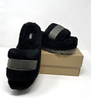 Ugg Women's Fluffita Black Fur Platform Slippers - Size 9 - New In Box