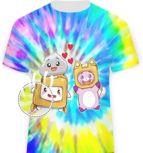 Girls' Boys' Foxy Boxy Rocky T Shirt Kids Short Sleeve Cartoon Crewneck 3D Print - Picture 1 of 2