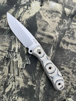 Busse Combat Game Warden 2 Satin Finish W/ Black & Tan G-10 & Leather Sheath - Image 1 of 4