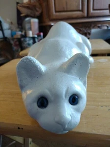 Vintage Large 18" White Ceramic Persian Cat Statue Regal Beauty Vet Clinic Icon  - Picture 1 of 12