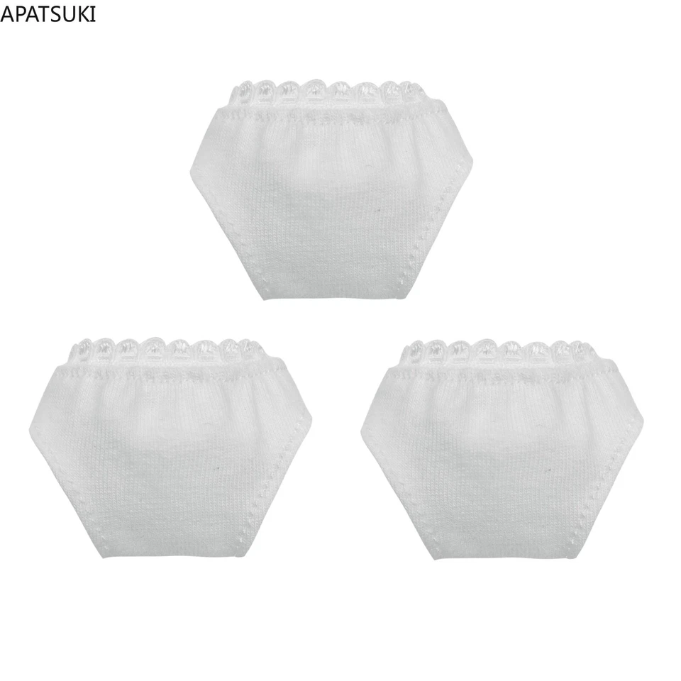 Lote de 3 piezas de ropa interior suave blanca lisa para ropa interior de muñeca de 11,5" calzoncillos hechos a mano Foto 1 de 4