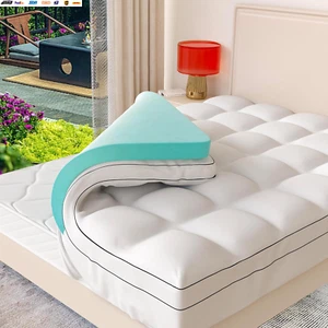 Memory Foam Mattress Topper Queen Size, Dual Layer 4 Inch Mattress Pad,2 Inch Ge - Picture 1 of 7