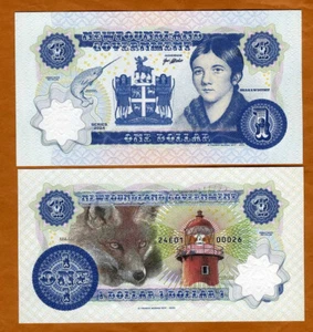Newfoundland, Canada, $1, 2024, Private Issue, Essay UNC Shanawdithit, Fox - Picture 1 of 1