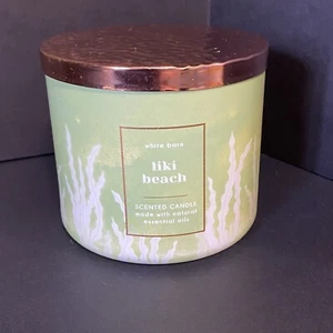 Bath & Body Works White Barn Tiki Beach Large 3 Wick Candle 14.5 oz Hammered Lid - Picture 1 of 5