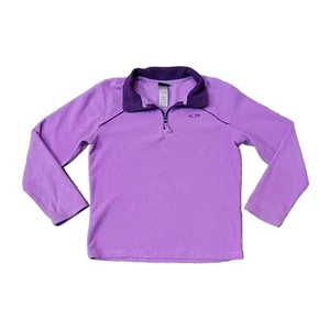 Champion Girls Size L Purple Long Sleeve Quarter Zip Fleece Jacket Sweatshirt  - Picture 1 of 7