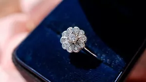 Tiffany & Co. Enchant Platinum Diamond Flower Ring VS1/G .34ctw - Picture 1 of 9