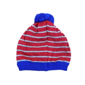 CP Infant Boys & Girls Red & Blue Striped Beanie Pom Stocking Cap Hat - Picture 1 of 1