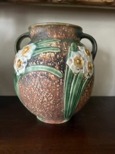 Antico Vaso Roseville Jonquil 6” Ottime Condizioni Stampo Croccante - Foto 1 di 6