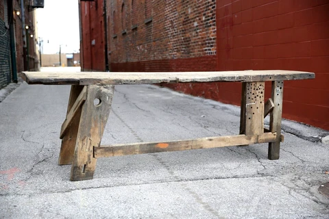 Antique Workbench vintage counter kitchen island wood table primitive rustic Cover
