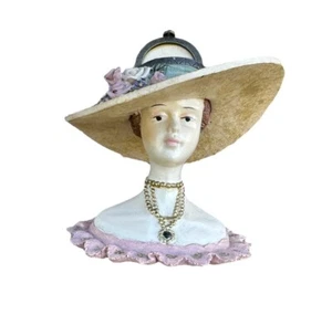 Lady Head Christmas Ornament Hat Trinket Jewelry Box Katherine’s Collection Ring - Picture 1 of 17