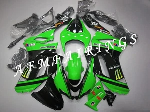 Green Black ABS Injection Mold Bodywork Fairing Kit Panel for Ninja ZX-6R 07-08 - Picture 1 of 5