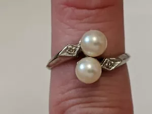 DIAMANTES DE COLECCIÓN ORO BLANCO 14K IPS INTERNACIONAL PEALES DE SINDICATO DE PERLAS 2,9 GRAMOS - Imagen 1 de 11