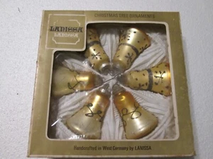 Vintage Bell Lanissa West Germany Mercury Glass Christmas Ornaments W/Box - Picture 1 of 10
