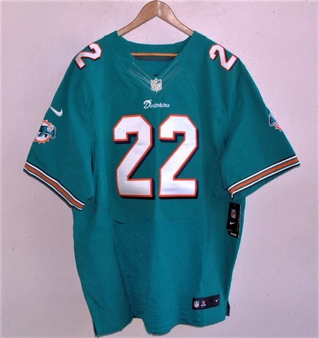 VTG AUTHENTIC REGGIE BUSH MIAMI DOLPHINS NIKE ONFIELD FOOTBALL JERSEY 56 NEW NWT Cover