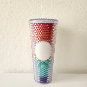 Starbucks 2020 Pride Collection Rainbow Studded Cold Cup Tumbler 24 oz - Picture 1 of 4
