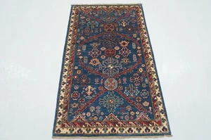 3 x 5 ft Dark Blue Bidjar Oriental Afghan Hand Knotted Traditional Area Rug - Picture 1 of 14