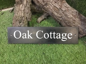 Slate House Sign 400mm x 100mm Any NAME ANY NUMBER HIGH QUALITY ADDRESS SIGN - Picture 1 of 6