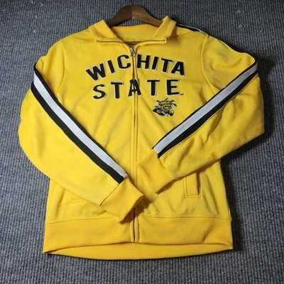 Wichita State Shockers WSU Womens Jacket Sz XL Yellow Raised Letters Embroidery - Image 1 of 4