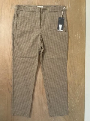 Worthington Pants Womens 6P Brown Tan Slim Leg Ankle Petite Plaid Check Office - Image 1 of 4