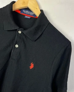 CAMISA POLO ASSN de EE. UU. Talla Mediana Para Hombre Calce Ajustado Negra - Imagen 1 de 6