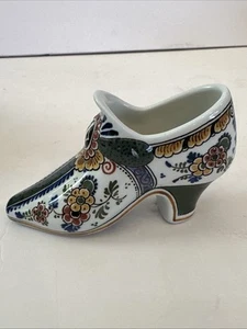 Royal Delft Polychrome De Porceleyne Fles Floral Dutch Shoe - Picture 1 of 7