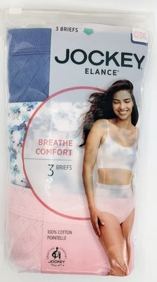 Jockey 3-Pack Elance Brief Breathe 100% хлопок 1542 Future Dusk 10/3XL новый в упаковке - Изображение 1 из 3
