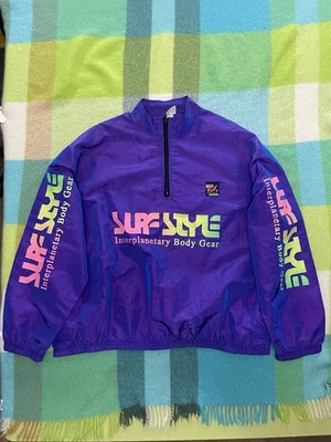 Vintage Surf Style Interplanetary Body Gear Iridescent Windbreaker Jacket OS - Image 1 of 4
