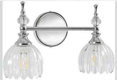 ANDY STAR Chrome Bathroom Light Fixtures Over Mirror, 2 Light Vanity Lights with - Image 1 of 4