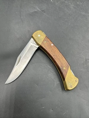 Vintage Schrade LB7 USA Folding Pocket Knife /W-brass Bolsters Wooden Handle. - Image 1 of 4
