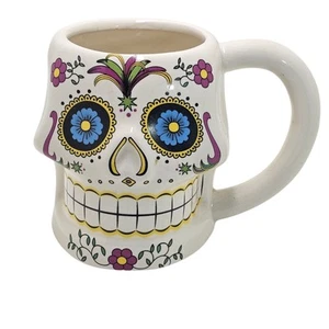 Sugar Candy Totenkopf Becher Tag der Toten Becher weiß Keramik Kaffeebecher 11 oz Tasse - Bild 1 von 4