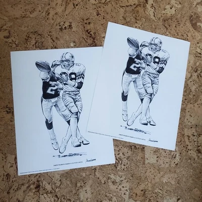 Dos impresiones litográficas #88 DREW PEARSON Dallas Cowboys 1981 NFL ~ Shell Oil Company Foto 1 de 2