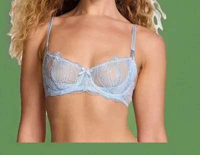 Sujetador Victoria’s Secret DREAM ANGELS Wicked Sin Forro Balconette Azul Encaje 38G Nuevo con Etiquetas Foto 1 de 4