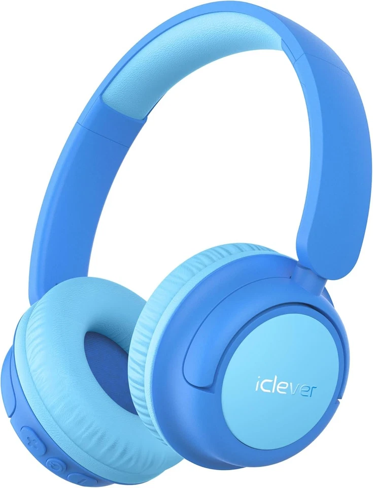 iClever BTH22 Kids Bluetooth Headphones 60H Play Time USB C Fast A-Blue