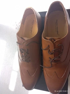 Mens Paolo Vandini Handcrafted Tan Leather Shoes Sze 45/10.5 Never Actually Worn - Picture 1 of 5