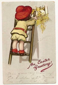 Tuck Child Girl Chick Easter  Postcard - Picture 1 of 1