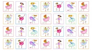 Little Ballerinas Young Girls in Ballet Positions 24x44 Cotton Fabric Panel - Picture 1 of 1