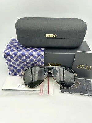 Gafas de sol Zilli polarizadas acetato ZI 65098 C01 dorado negro marrón aviador 60 14 Foto 1 de 4