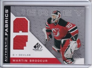  2007-08 SP Game Used Authentic Fabrics #AFMB Martin Brodeur DUAL JERSEY - (A)